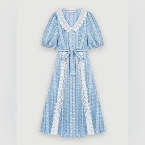 Maje contrast trim dress. New with tags. Light blue